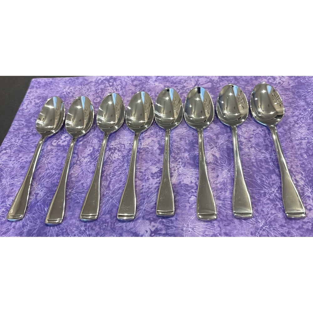 Oneida Surge Glossy Stainless Steel Flatware Oval Soup Spoons Spoon Set Of 8